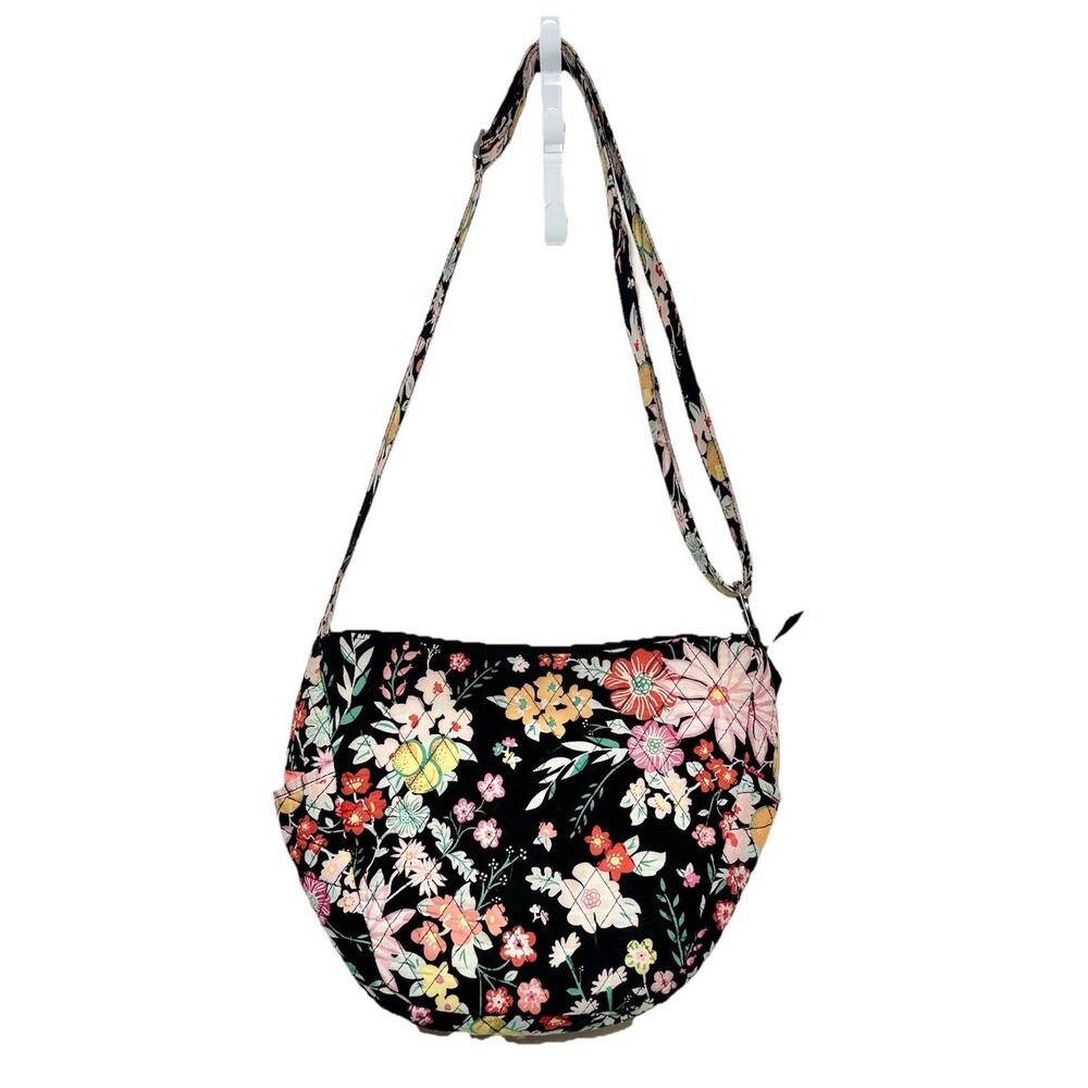 Vera Bradley Tangerine Twist Mini Hipster Crossbody Bag Floral Black